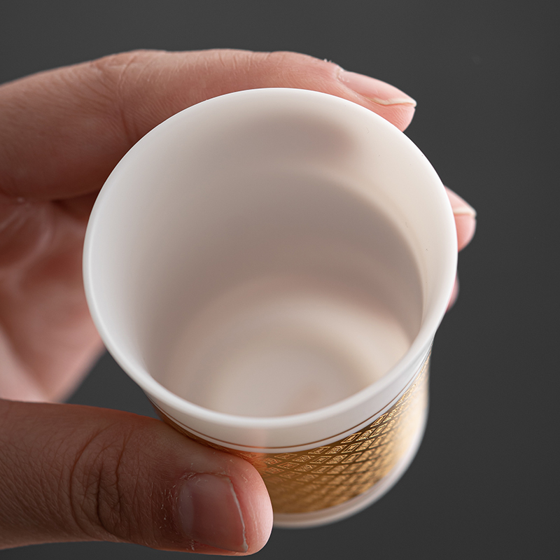 苏氏陶瓷(SUSHI CERAMICS)冰种秦器茶具二才盖碗带两杯小套组非遗传承人陈国再作品功夫茶具