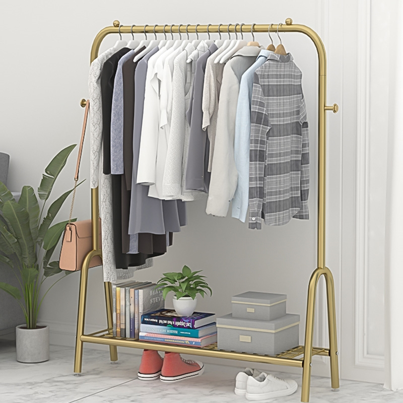 法耐晾衣架落地折叠室内晒衣架阳台卧室挂衣架子家用简易单杆式衣帽架