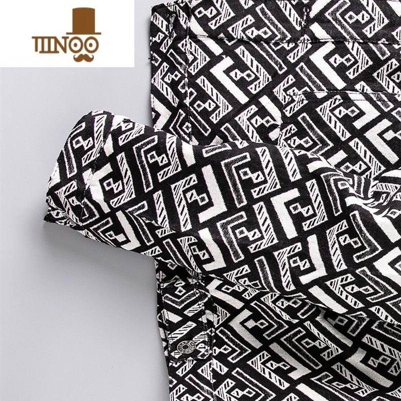 YANXU牛仔外套男士复古感印花夹克ins潮牌宽松休闲痞帅衣服高清大图