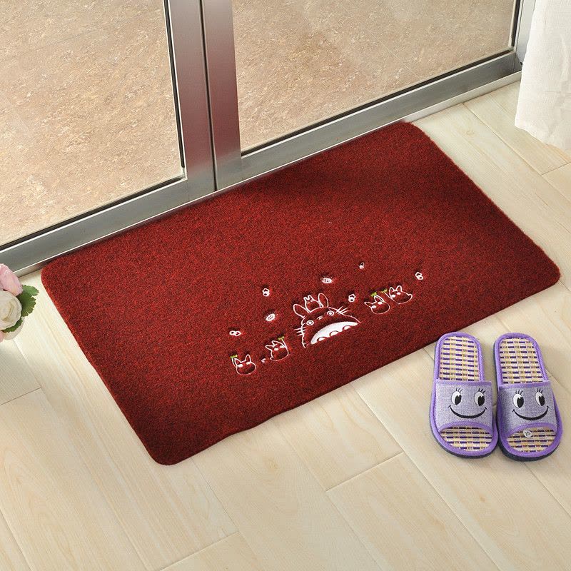 壹志地垫入户垫进户门脚踏垫进门垫门口脚垫门厅客厅卫生间吸水刺绣花防滑家用地垫卧室厨房浴室 龙猫黑色60*40图片