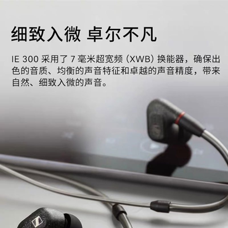 SENNHEISER/森海塞尔 IE300 入耳式高保真HIFI发烧音乐耳机 有线动圈耳机ie300 官方旗舰店