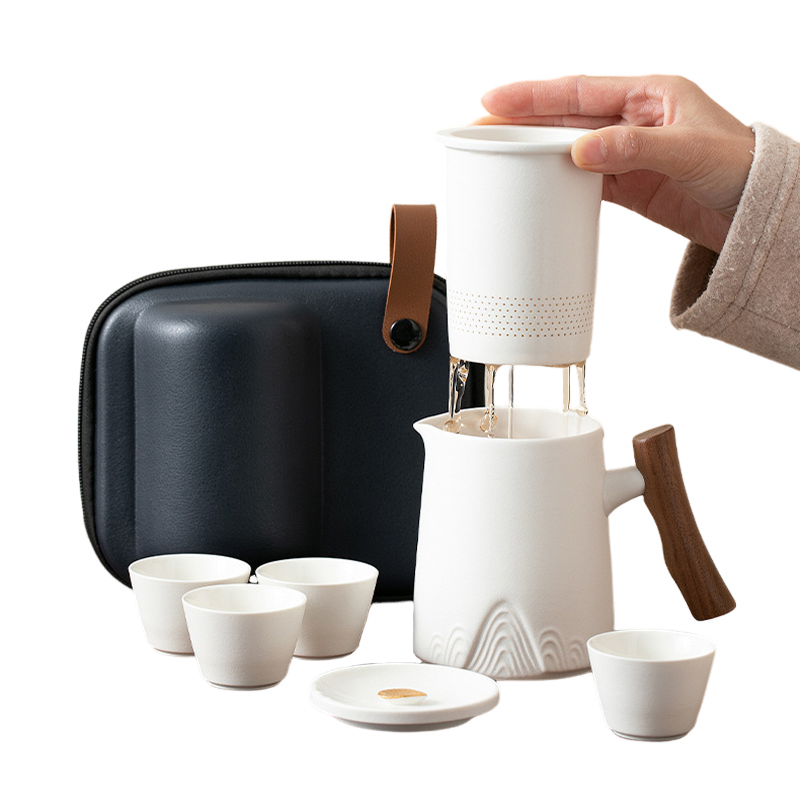 卫未来 茶具快客杯泡茶壶 白 套高清大图