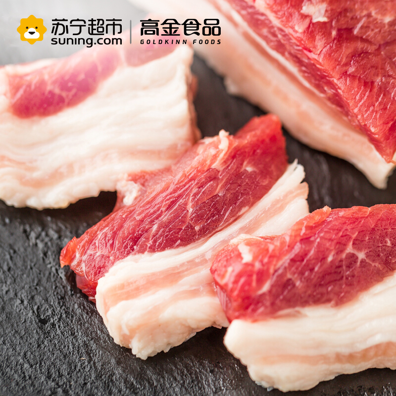 高金食品 庄园黑猪 去皮五花肉块400g 360天林间散养谷饲黑猪 猪肉食材 袋装