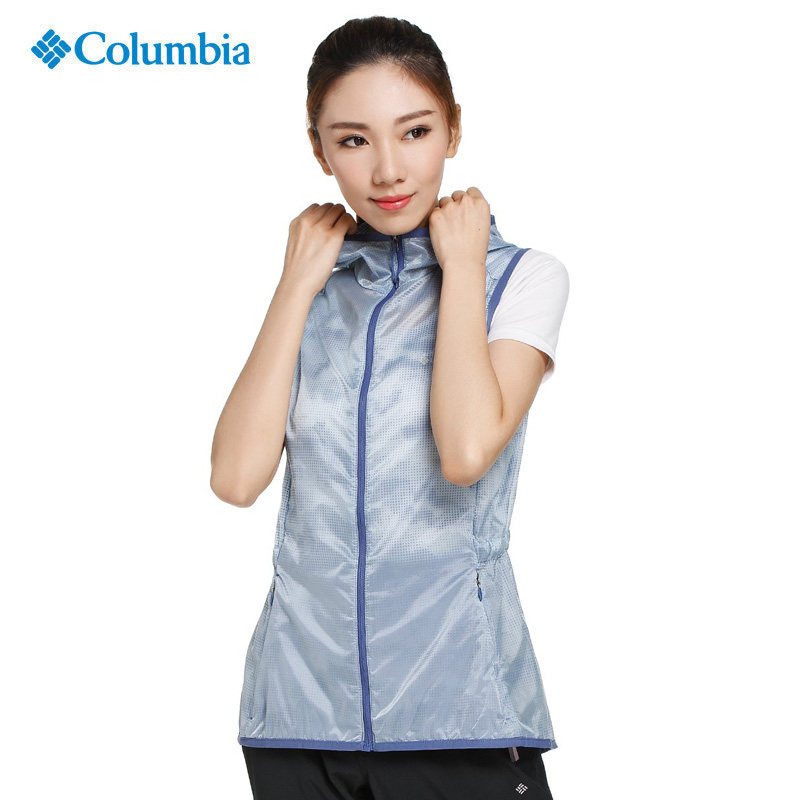 哥伦比亚(Columbia)户外女春夏连帽轻薄透气皮肤衣马甲户外风衣KR1015