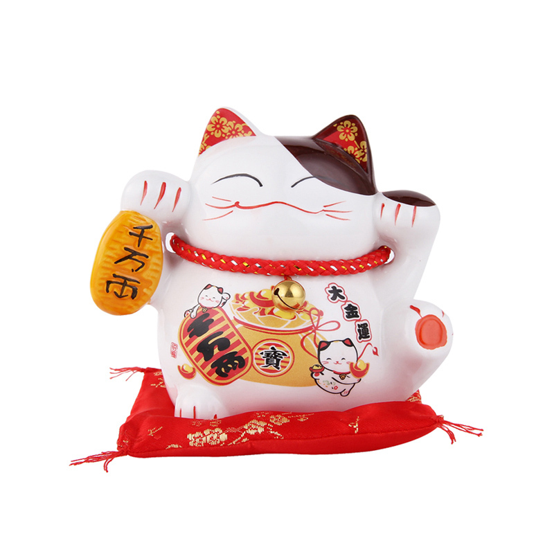 陶瓷发财猫招财猫摆件储蓄罐家居存钱罐办公室小号开业乔迁礼品