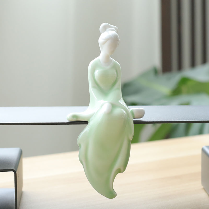 陶瓷工艺品美女摆件琴棋书画休闲侍女摆件精致客厅茶桌房间装饰品 三维工匠 棋高清大图