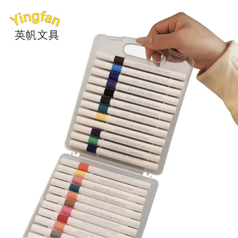 英帆文具 爱路护路 路外宣传 丙烯马克笔24色定制YF-526/盒高清大图