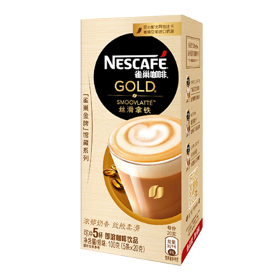 雀巢(Nestle)咖啡 金牌馆藏 丝滑拿铁 速溶 冲调饮料 20gX5条 倪妮同款