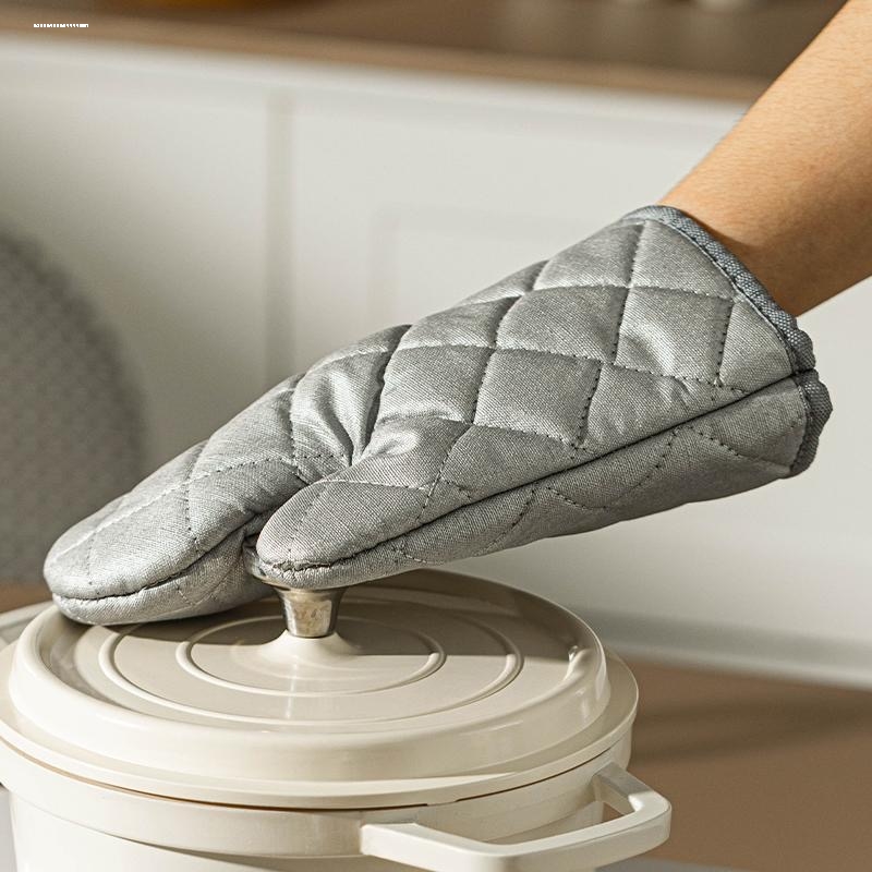DERUIMAN加厚隔热手套耐高温防烫烘焙手套工具银色22cm高清大图