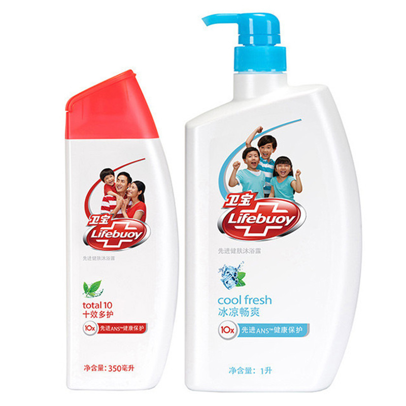 卫宝 (Lifebuoy) 先进健肤冰凉畅爽沐浴露1L+十效多护沐浴露350ml[联合利华]