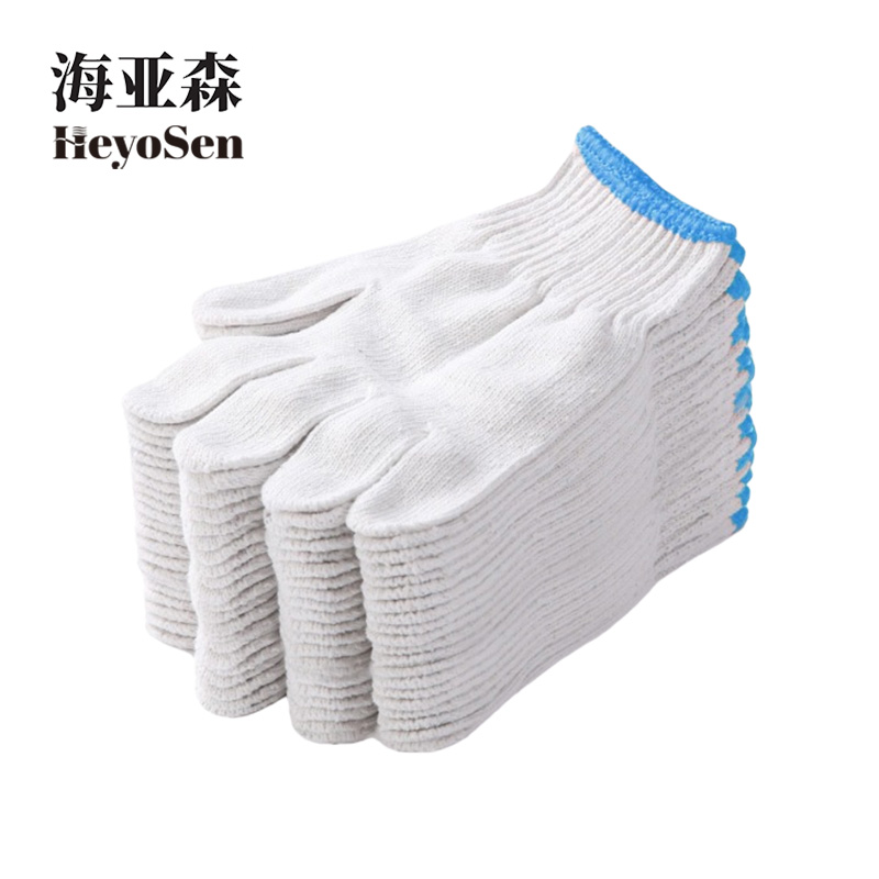 海亚森 M4083 MAX 精品600g棉线蓝边手套 12双/包高清大图