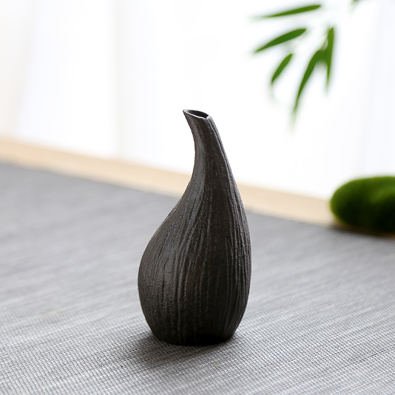 花瓶 茶道配件复古粗陶瓷 小花器陶艺花插禅意插花器