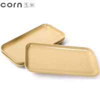 玉米(corn) 小吃碟 长方形1个装 稻壳材质健康环保 寿司甜品碟点心碟 凉菜碟方形碟 调味碟