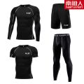 南极人健身服男套装健身房跑步运动体能训练服紧身衣速干衣男_904 XXL码（160-180斤） 四件套：精英款