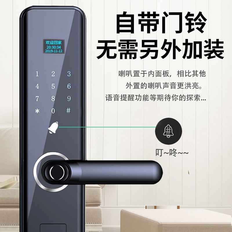 以方科技 L2号家用防盗门电子锁智能门锁密码锁防盗门门锁智能家居全自动入户门不含锁体