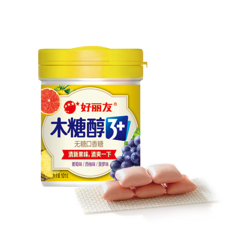 好丽友新木糖醇3+葡萄/西柚/菠萝101g*2高清大图