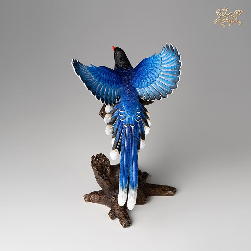 美帮汇全铜摆件《蓝鹊》版 铜工艺品 家居饰品 客厅摆件高清大图