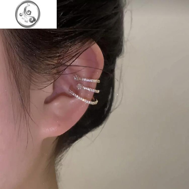 jimi同款微镶星星锆石多层精致耳夹骨耳环女简约个性无耳洞耳饰品