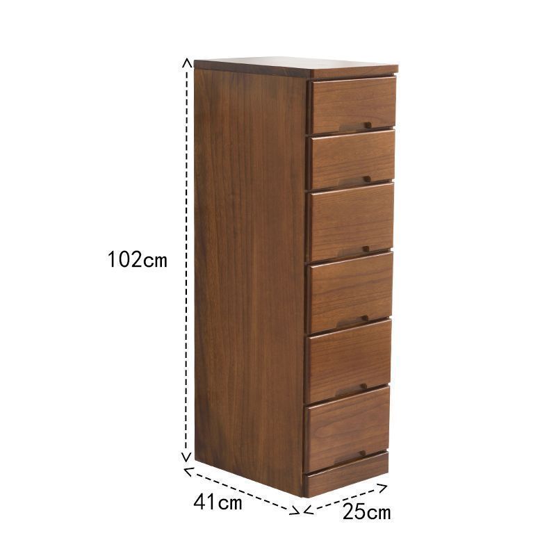 25/30/40cm实木夹缝收纳柜抽屉式加深50窄缝储物边角置物架床头柜 25宽六层棕色25*41*1021个