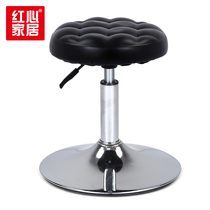 【红心家居】黑色波浪吧台椅坐垫凳子旋转升降吧椅高脚圆吧台凳吧凳（脚盘）