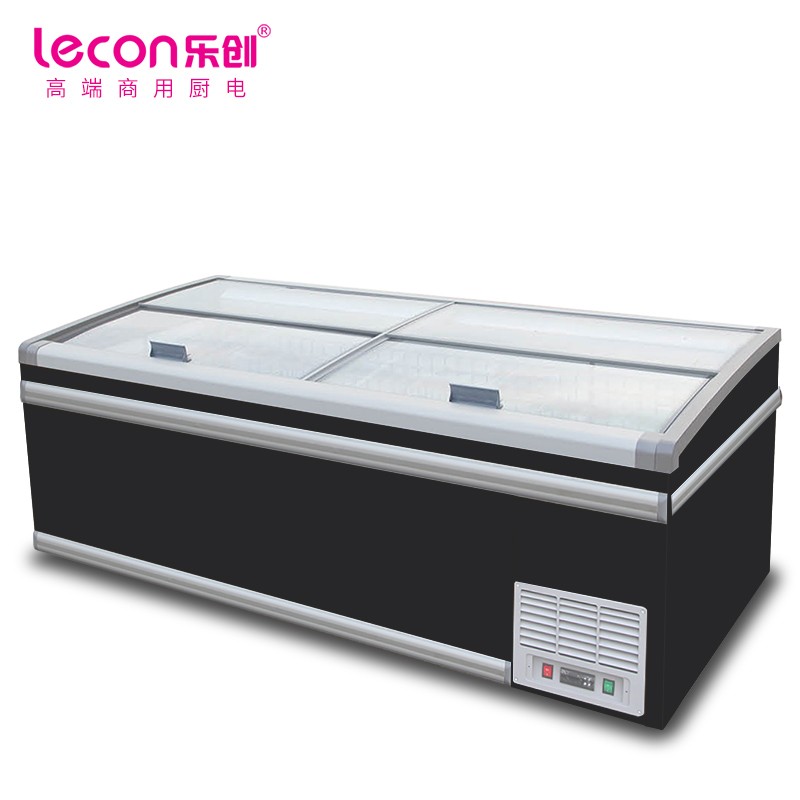 乐创(lecon)商用超市组合岛柜卧式冰柜超大容量冰箱冷冻柜保鲜双温展示柜 2500x870x880MM高清大图