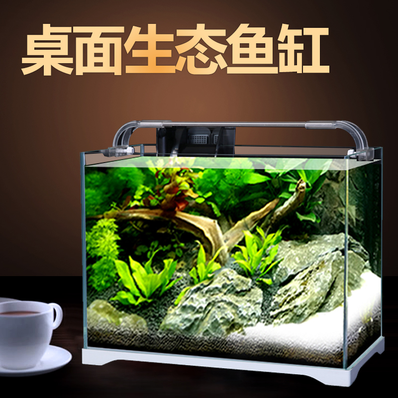 小金鱼缸小型水族箱超白玻璃客厅生态水缸 乌龟缸造景缸高清大图