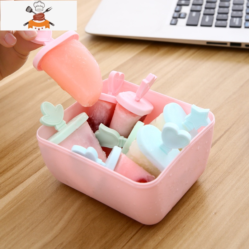 雪糕模具家用自制做冰棒冰棍的diy冰淇淋冻冰块盒冰糕冰格冰盒 敬平 粉色8格高清大图