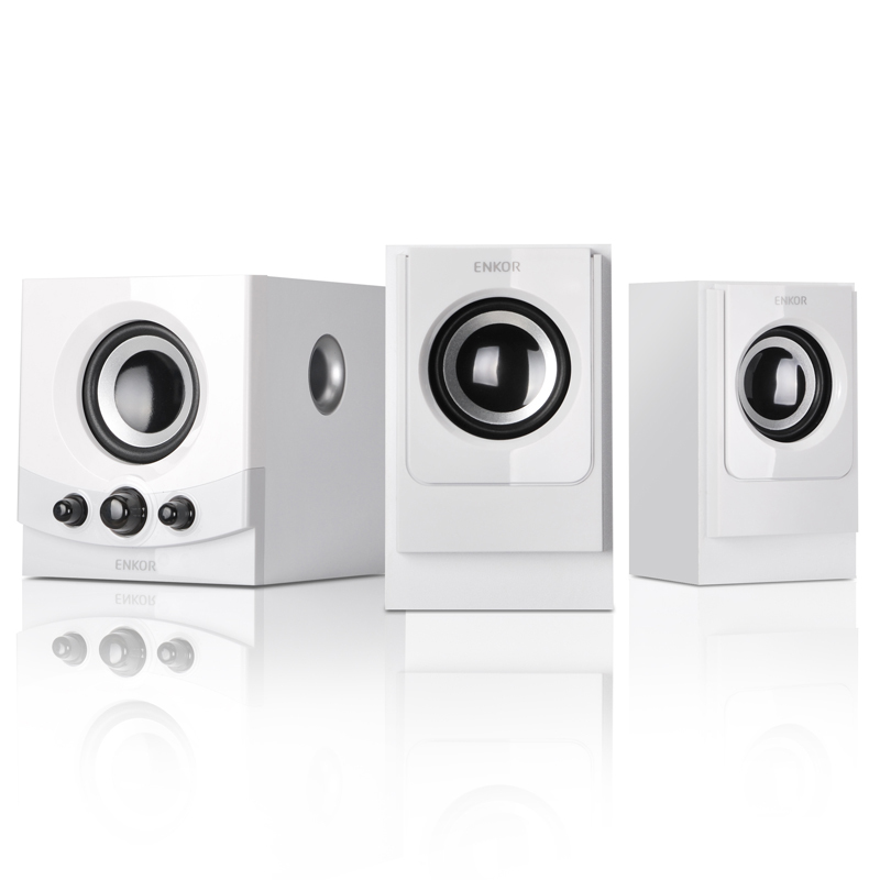 恩科(ENKOR)E600 有源2.1多媒体电脑音响木质低音炮音箱 灰色