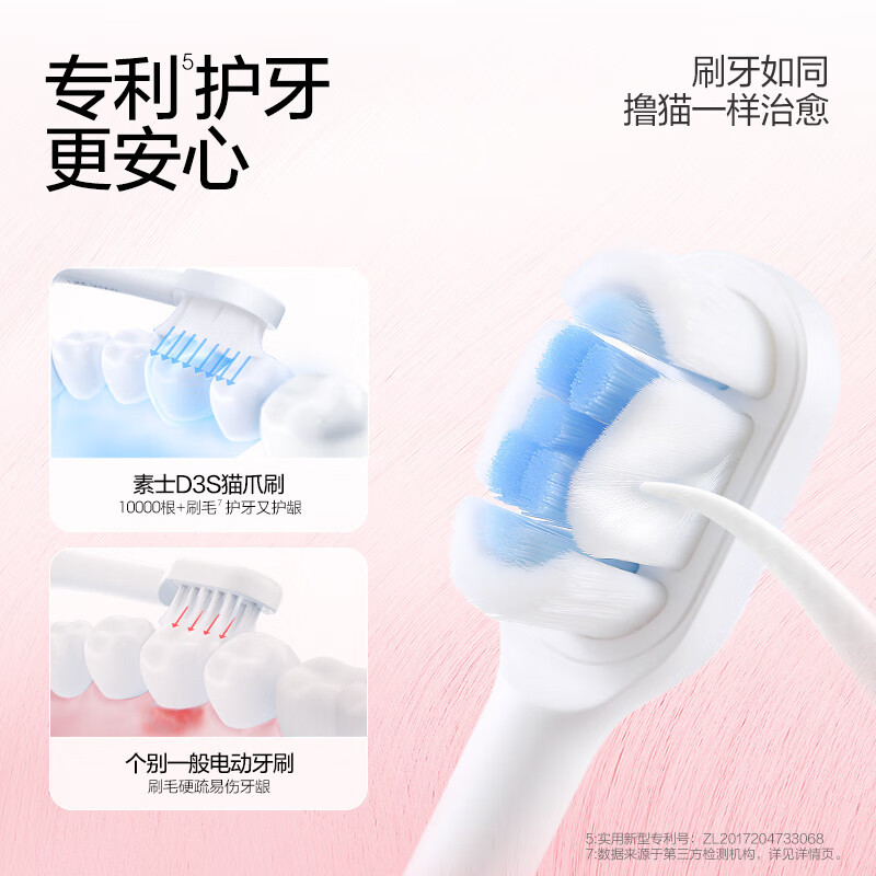 素士(SOOCAS) 声波电动牙刷D3S猫爪灭菌刷绿色高清大图