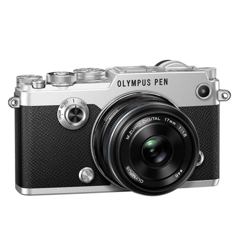 奥林巴斯(OLYMPUS)PEN-F-1718K 数码微单相机 定焦套装 LiveMOS传感器 银色2030万像素高清大图