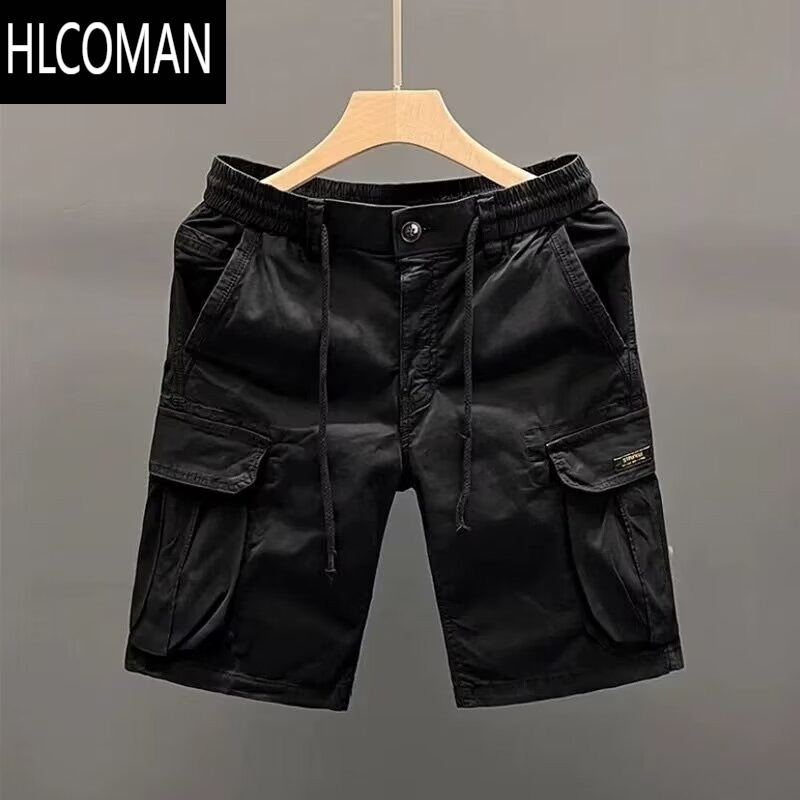 HLCOMAN工装短裤男夏季运动休闲多口袋宽松五分裤潮牌轻薄抽绳中裤子