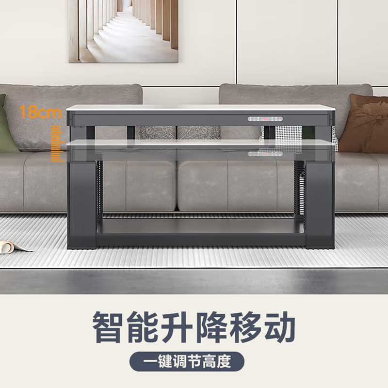 雪中情25款Q25旗舰款160*80CM岩板磁炉防刮桌面电暖桌取暖桌升降取暖茶几电烤桌烤火桌电炉子电暖炉高清大图