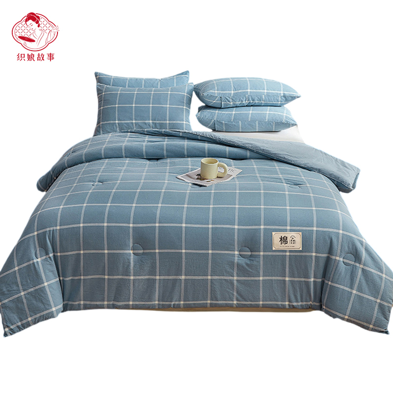 织娘故事 棉被 格子 180*220cm8斤/张高清大图