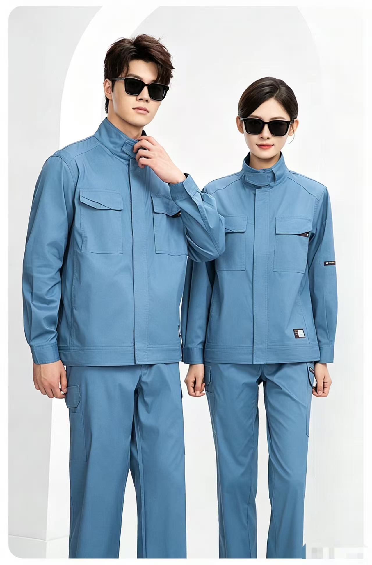 路安保夏季短袖工作服SYX261薄款耐磨工装套高清大图