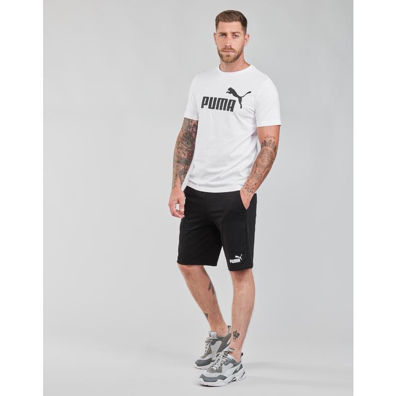 彪马(Puma)纯棉男装运动T恤简约百搭休闲潮牌LOGO印花白色圆领短