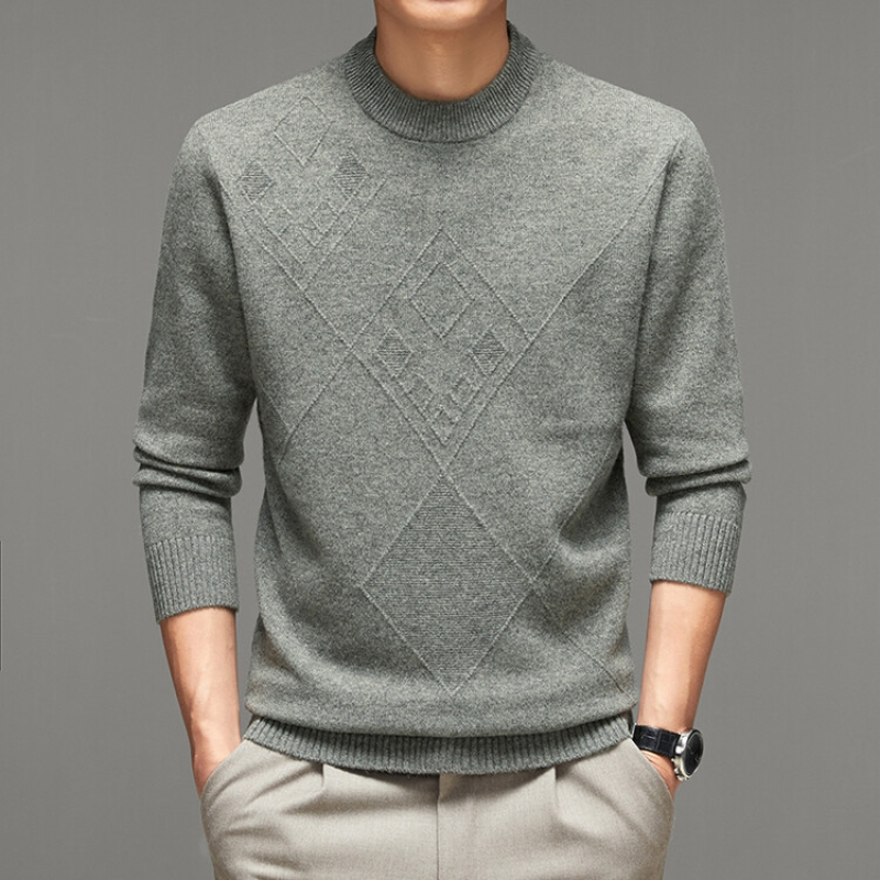 恒源祥品牌100羊毛衫男士针织衫圆领套头加厚毛衣休闲上衣新款