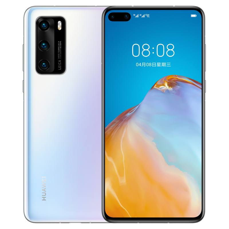 华为/HUAWEI P40 8GB+256GB 零度白 麒麟990 SoC芯片超感知 徕卡三摄 30倍数字变焦纯粹美学 移动电信联通5G全网通手机
