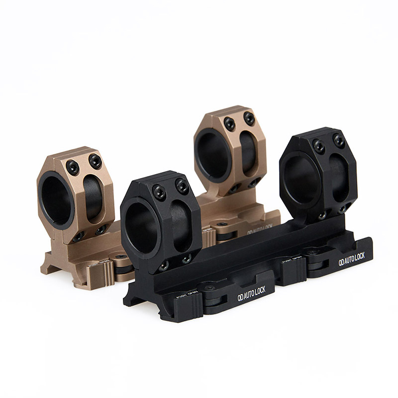 瞄准镜夹具25.4MM/30MM管径通用20MM皮轨高宽板球连体快拆管夹支架一体瞄准器夹具