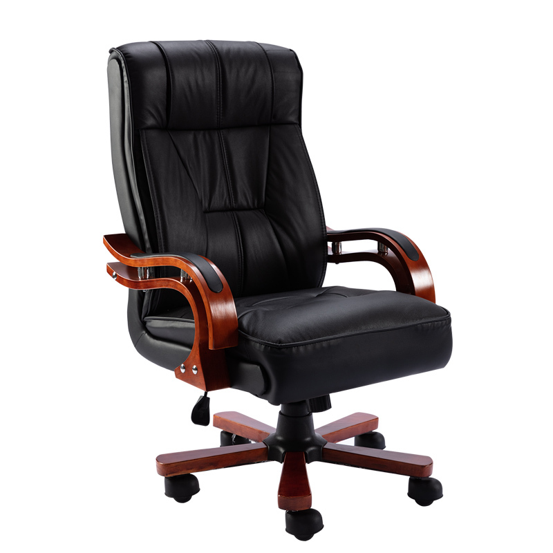 洛伊丽办公椅子真皮老板椅实木可躺电脑椅家用升降大班椅座椅书房转椅