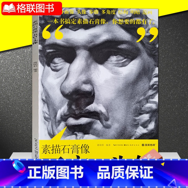 [正版]0减402018国美格调素描石膏像五官头像蒋铭科五官分面像头像步骤多角度结构明暗范画一本书搞定素描石膏像你想要