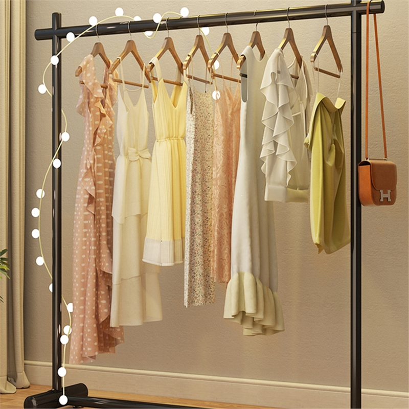 晾衣架闪电客落地卧室家用凉衣杆折叠挂衣架室内简易收纳阳台晒衣服