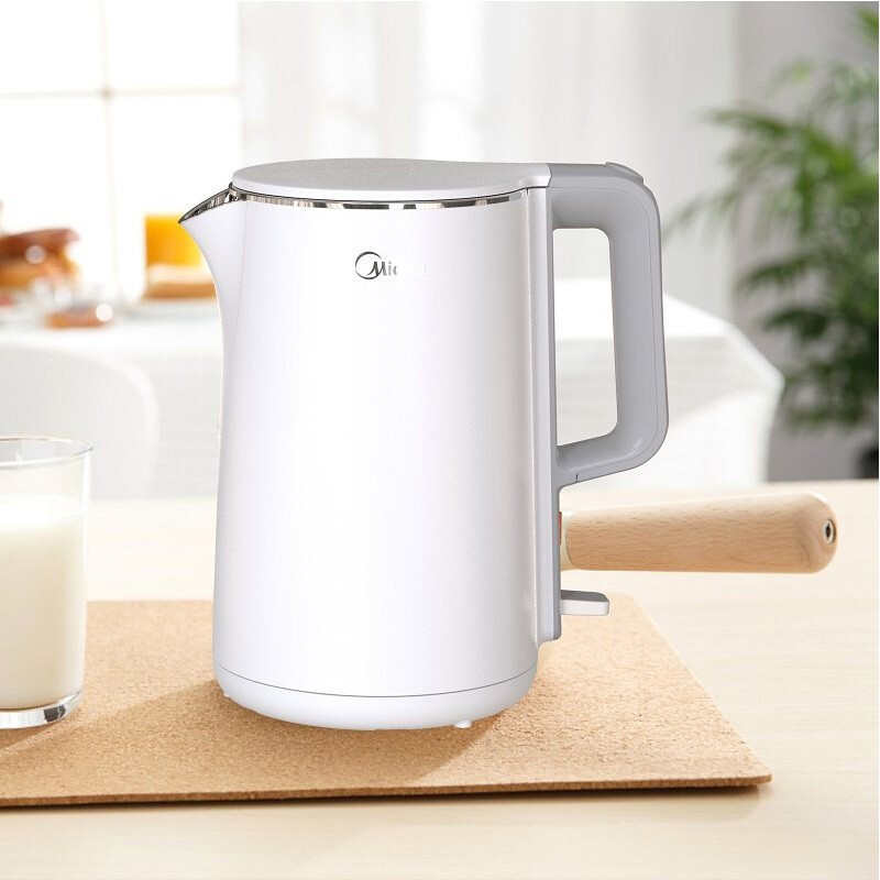 美的(Midea)MK-HJ1515a热水壶烧水壶电水壶304不锈钢1.5L容量电热水壶