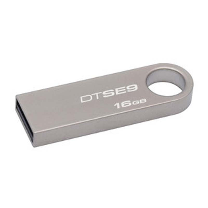 金士顿(KINGSTON)DTSE9 16GB U盘 银色 USB2.0 金属超薄车载创意不锈刚U盘