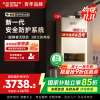 AO史密斯 13升燃气热水器 1级静音 不锈钢换热器包8年 精控恒温 抗风防冻JSQ26-TEW(天然气)