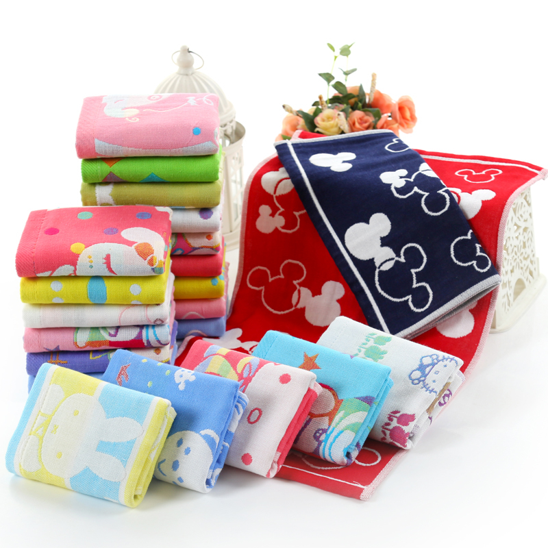 恋名媛6条装棉三层纱布毛巾儿童洗脸面巾棉吸水小毛巾