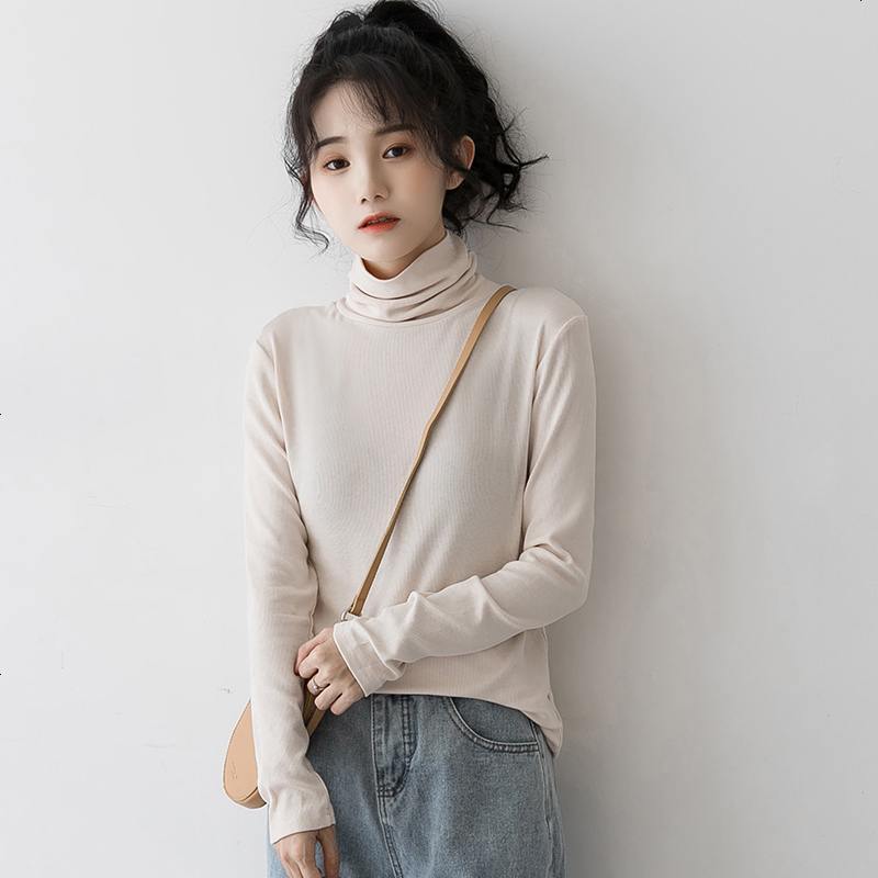 孜索2019秋冬新款高领毛衣女冬堆堆领长袖套头针织打底衫内搭上衣