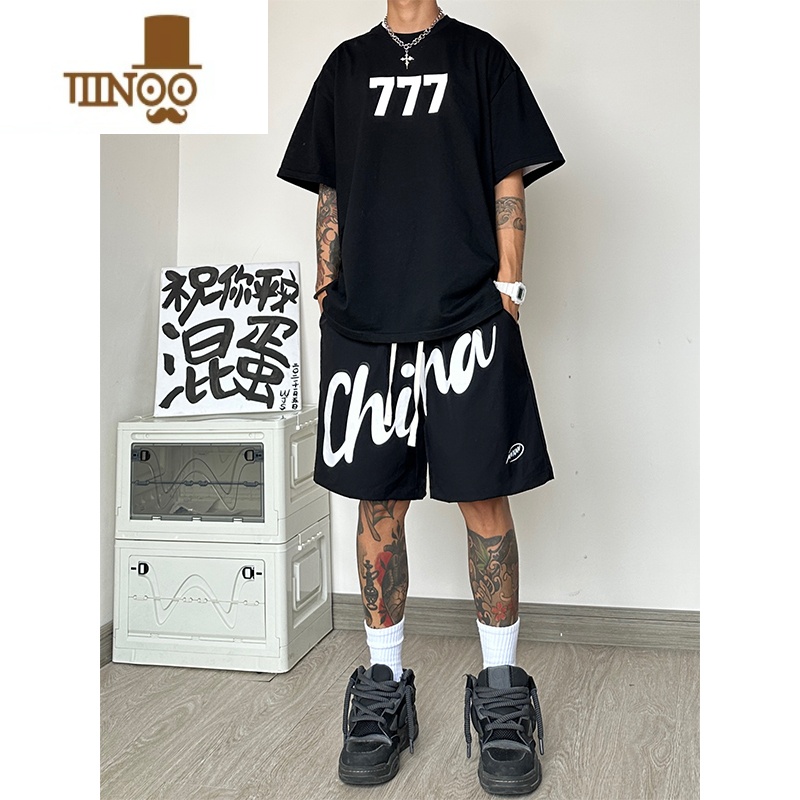 YANXU美式篮球运动短裤男夏季潮牌薄款速干大码五分裤跑步透气休闲裤子高清大图