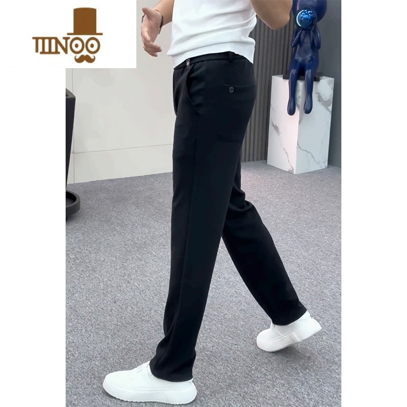 YANXU2023秋季运动休闲裤男士百搭阔腿直筒卫裤潮流弹力网红宽松哈伦裤高清大图