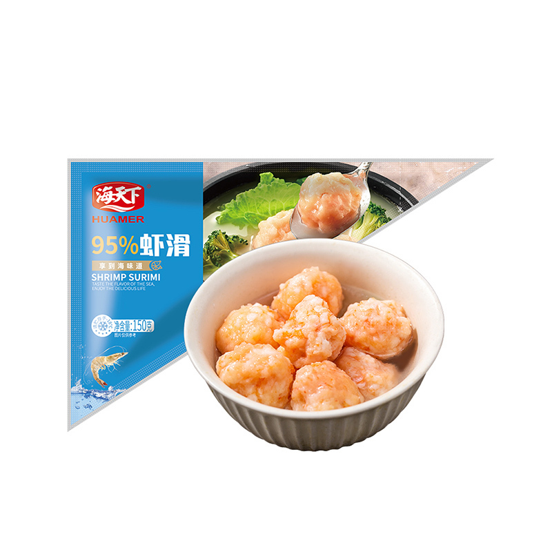 海天下 冷冻95%虾滑150g*6 袋装 轻食 海鲜水产火锅食材