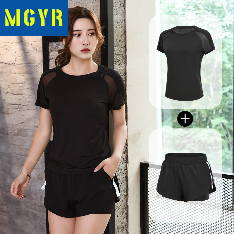 MGYR2021跑步运动套装女秋冬款健身房时尚气质晨跑瑜伽服速干衣裤套装